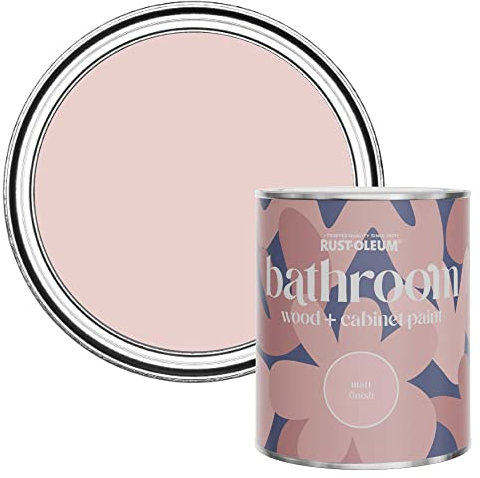 Rust-Oleum Pink Moisture Resistant Bathroom Wood and Cabinet Paint in Matt Finish - PINK CHAMPAGNE 750ML