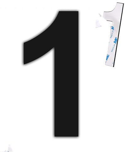 nanlyiau 6in/15.3cm Edelstahl hausnummern selbstklebend hausnummern schwarz matt Edelstahl Hausnummer(paste black 6in1)