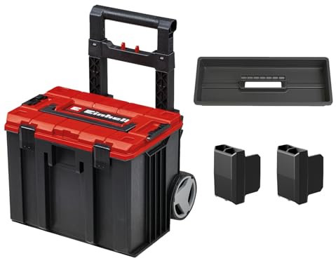 Original Einhell Systemkoffer E-Case L (max. 120 kg, universelle Aufbewahrung und Transport von Zubehör und Werkzeug, stapelbar, Unible)