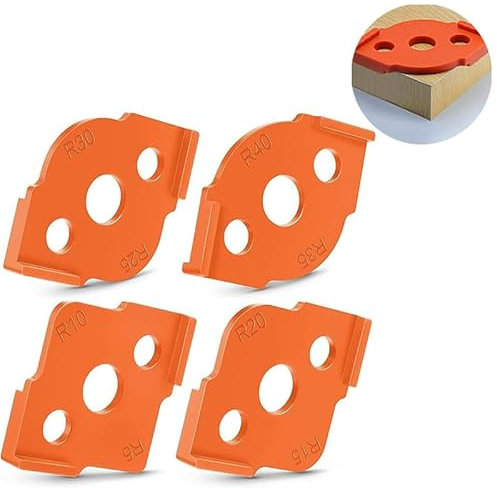 Frässchablonen für Oberfräse, Eckradiusfrässchablonen, Radius Jig Router Templates, für Holzbearbeitungswerkzeuge (4 Stück,R5 R10 R15 R20 R25 R30 R35 R40)