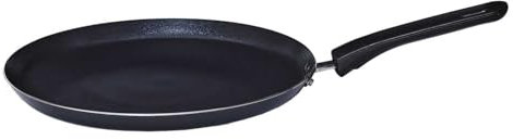 LILY COOK, KC2611 - Crepera D28 cm de Aluminio, Ideal para Crepes, Tortitas y Tortillas, Revestimiento Antiadherente para una fácil Limpieza, diseño Moderno, Color Negro, 28 cm