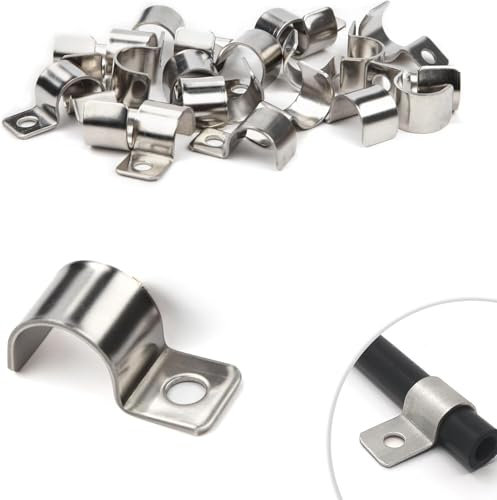 25 Stück Kabelschellen Metall-Rohrschellen, Edelstahl-Rohrschelle, Schlauchschelle, Rohrschelle, Kabelbefestigung (M18)