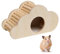 Oriental eLife Hamster Haus aus Holz, Hamster Spielzeug, Hamsterhaus Treppen, Hamster Versteck mit Kletterleiter, Hamsterkäfig Zubehör für Hamster, Gerbils, Mäuse und Kleintiere (Wolkenform)