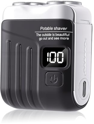 Maquinilla de afeitar eléctrica para hombre, mini maquinilla de afeitar portátil para hombre, Ipx5, impermeable, magnética, de doble cabeza, afeitadora húmeda y seca, inalámbrica, recargable con