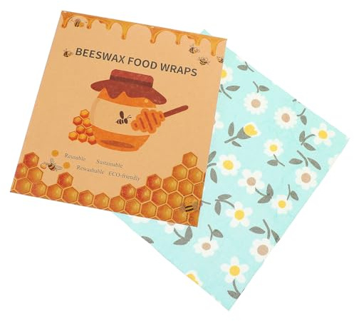 BESPORTBLE 3pezzi Cera d Api Biodegradabili per Alimenti Pellicole Decorative Riutilizzabili per Cucina Imbottito di Cera d Api Naturale per Mantenere la Freschezza