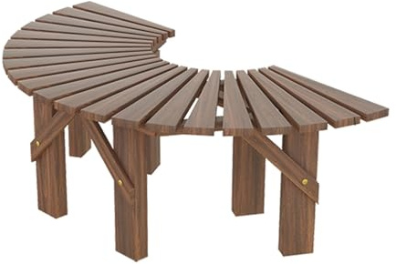 LIHDNGXM Banc en Bois courbé Autour d'un Arbre, Banc de Chaise de Patio extérieur pour Jardin, pelouse, terrasse et arrière-Cour, Design Semi-Circulaire extérieur(Natural,Semicircle)