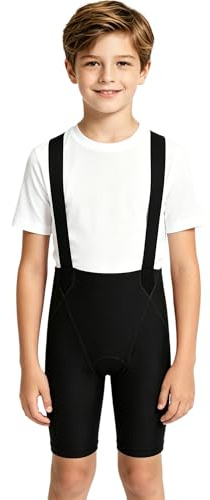Aislor Bib Shorts Ciclismo Bambini Pantaloncini da Ciclista Bambino Salopette da Bici Bib Shorts Ciclismo Leggeri Pantaloncini Palestra Club Nero 3-4 Anni
