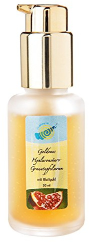 Goldenes Gesichtsserum mit Hyaluronsäure, Granatapfel-Extrakt & Aloe Vera – Intensives straffendes Pflege-Serum für geschmeidige, jugendlich frische Haut 50g | chi-enterprise
