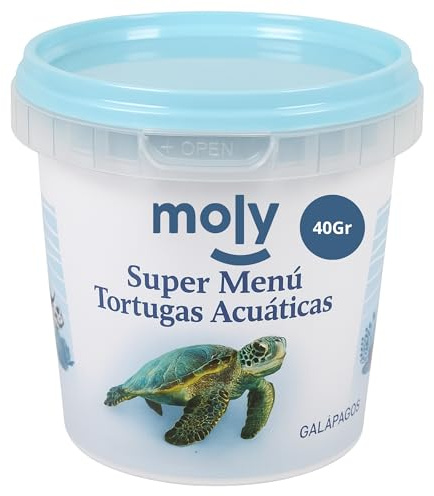MOLY Comida para Tortugas Acuáticas 40 gr | Alimento Completo Tortuga y Galapago en Sticks con Vitaminas y Minerales | Refuerza el Caparazón y Mejora la Vitalidad | No Ensucia el Aga