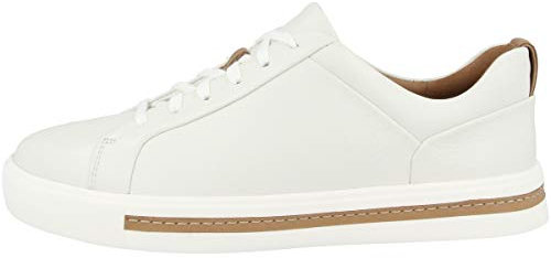 Clarks Damen Un Maui Lace Sneaker, Weiß (White Leather), 36 EU