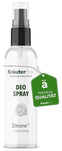 Kräutermax Zitronen Deo Spray ohne Aluminium, mit Zitronen Öl & Salbei, 100ml