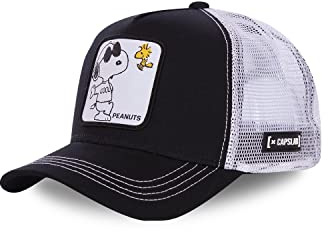 Capslab Snoopy Peanuts Noir Blanc Casquette de Camionneur