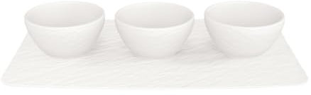 Villeroy & Boch - Manufacture Rock Blanc Dipschale 4-teilig Weiß, Spülmaschinenfest, Mikrowellensicher, Dipschälchen, Bol, Servierteller, Geschirr Set für Sushi, Snacks oder Tapas, Premium Porzellan