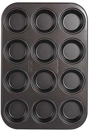 Zenker Muffinform für 12 Stück – Muffinbackblech für Muffins und Cupcakes – Hitzebeständiges 12er Muffinblech mit Antihaftbeschichtung, Schwarz