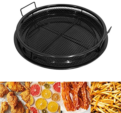 Grillkorb Grillgitter fettarm Backofen,CEIEVER Grillkorb Gitter für Backofen 33.5 * 22cm Grill Korb aus Edelstahl für Grillen, Waschen von Melonen, Obst und Gemüse und zum Abtropfen (runden)