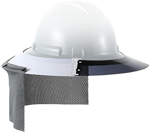 Feekoon Reusable Hard Hat Sun Shade with Neck Protector Breathable Shade Net Hard Hat Visor, for UV Protection, Construction Helmet Accessories, Helmet Not Included
