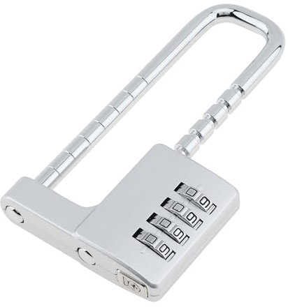 HOJLKLD Cadenas à combinaison à 4 chiffres, Cadenas Anse Longue Serrure à combinaison avec Anse Réglable, Serrure d'armoire pour Ecole, Gymnase et Casier Sportif, Boîte à Outils, Clôtures