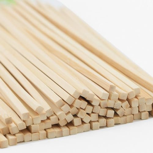 250 Stück Natürliche Bambusstreifen, 30cm Stabile Quadratisch Holzstäbchen, Extra Lange zum Basteln aus Naturholz Holzleisten zum Basteln, Holzstäbchen für Heimwerker Schnitzen Basteln