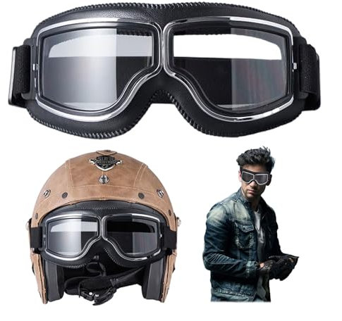 ZHYUANHochwertige Motorradbrillen,Motorradbrille,Winddicht Motorrad Brillen,Motorrad Sonnenbrille,Vielseitige Motorradbrillen,Retro Radbrille Fit Über Brille Outdoor-Sportarten,Radfahren,Skiing