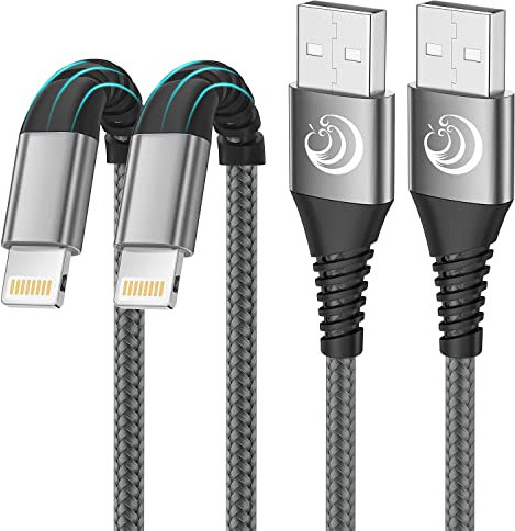 2Pack 2M iPhone Charger Cable, MFi Certified Lightning Cable Fast Charging Braided iPhone Charger Fast Charge USB Charging Lead for Phone 14 13 12 11 Pro Max XS XR X 8 7 6 Plus 5 SE, iPad and iPod