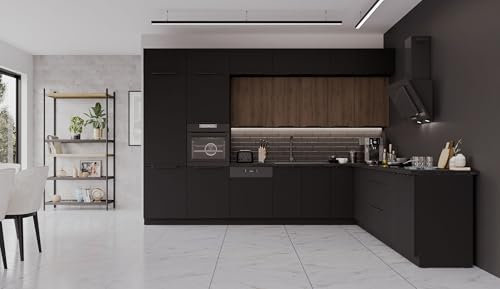 Winkelküche Siena + Monza 350x290 cm Küchenzeile Eckküche Küche XL Stauraum