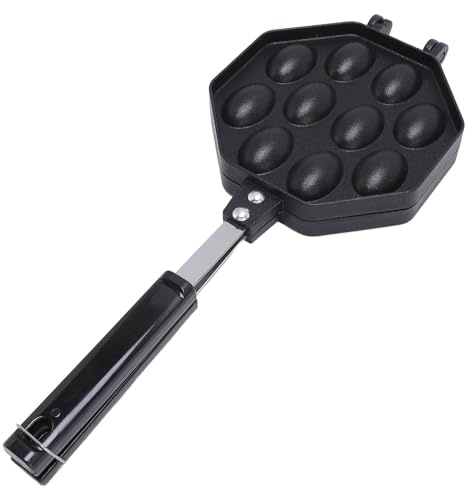 Mumusuki Macchina per waffle a bolle, in lega di alluminio con piastra antiaderente e due maniglie antiscottatura per uso domestico e commerciale Regali