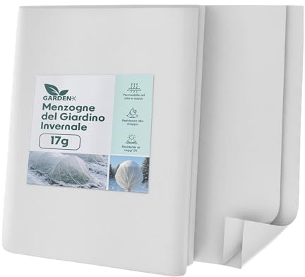 GARDENIX Wintervlies Für Pflanzen Frostschutz-Vlies 17g/m² Gartenvlies 1.6 x 5m (8m²) Winterschutzvlies Pflanzenvlies, Pflanzenschutzvlies Flies