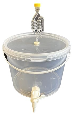 SILPLAST Récipient de fermentation complet de 10 l - Kit complet : seau de fermentation avec tube de fermentation et caoutchouc d'étanchéité et robinet d'écoulement en plastique, seau pour bière ou