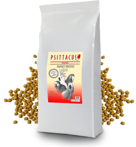 Psittacus Parrot Breeder 15 kg | Pienso Completo para Caciques, Guacamayos, Loros Africanos y Amazonas | Alimento Premium para Aves, 100% no-GMO