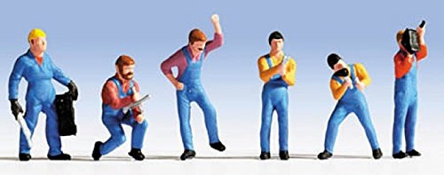 Noch - 15108 - Modélisme Ferroviaire - Garagistes - 6 Figurines, Bleu