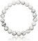 UNIQUE GEMS Damen Perlenarmband weißer Türkis Ø 8mm Perlen Naturstein Edelstein Armband elastisch 16cm bis 19cm Juweliers- Qualität