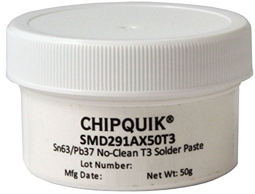 Chip Quik SMD291AX50T3 Solder Paste in jar 50g (T3) Sn63/Pb37 no clean