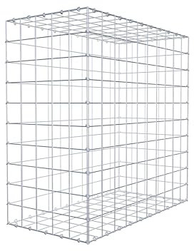 GABIONA Gavión de piedra rectangular, malla de 10 x 10 cm, profundidad de 50 cm, gavión de 100 x 100 x 50 cm (largo x alto x profundidad), anillo en C.