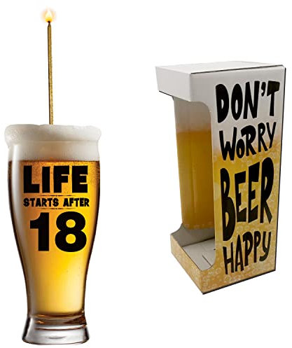 Chope de bière Life Starts After 18 pour fête d'anniversaire