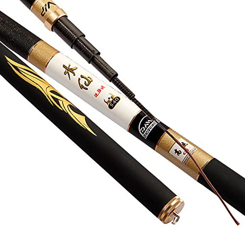 LEFAH Carbon Stream Handblock Pesca Superduro 3,6 m 4,5 m 5,4 m 6,3 m 7,2 m Caña de pesca telescópica de araña Carp Rod (Tamaño: 5,4 m)