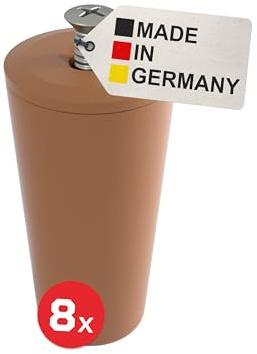 BAUHELD Rolladen-Stopper 40mm [8 Stück] - Made in Germany - Aussen-Rolladen Anschlagpuffer aus Kunststoff - Rollladen Anschlagstopper inkl. Schrauben - Passend auf Rolladenpanzer Lamellen - Hellbraun