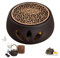 Sporgo Calientaplatos para tetera de cerámica: calentador de té con portavelas, calentador de café, calentador de tetera, calentador de tetera para café, té y leche, YJB-DB083-WCQ