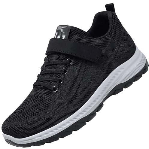 Aocase Zapatillas Diabeticos Mujer Zapatos Pies Hinchados Zapatos ortopédicos Deportivos para Caminar Zapatillas ortopédicas para Mujer Zapatillas Fascitis Plantar,Men Black,42/260mm
