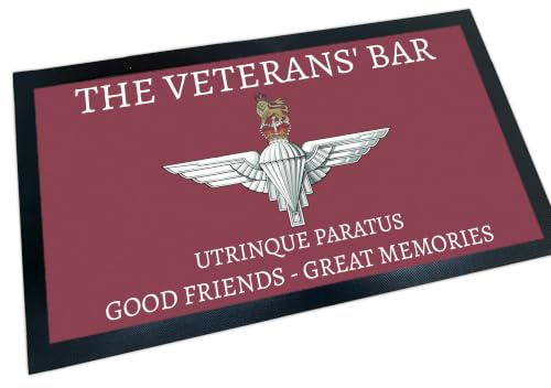 Parachute Regiment PARA Personalised Bar Mat 44 x 25cm, Optional Matching Bar Accessories, 3 Text Lines, Font and Colour Choices