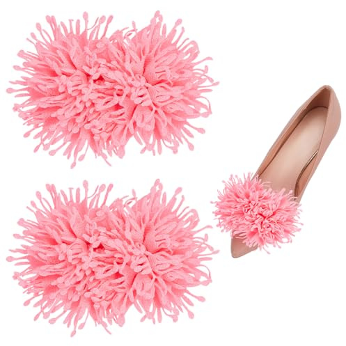 FINGERINSPIRE Clips de zapatos de flores artificiales de tela 3D, dijes decorativos para zapato, hebilla desmontable para tacón alto, accesorios de bricolaje