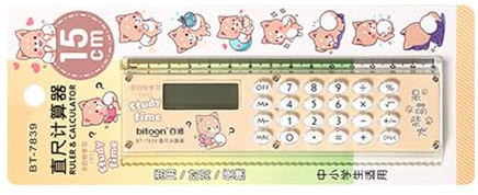 Calculatrice pour enfants pour l'école, petite calculatrice avec règle,Calculatrice numérique multifonctionnelle | Calculatrice légère alimentée par batterie, calculatrice de bureau mignonne pour
