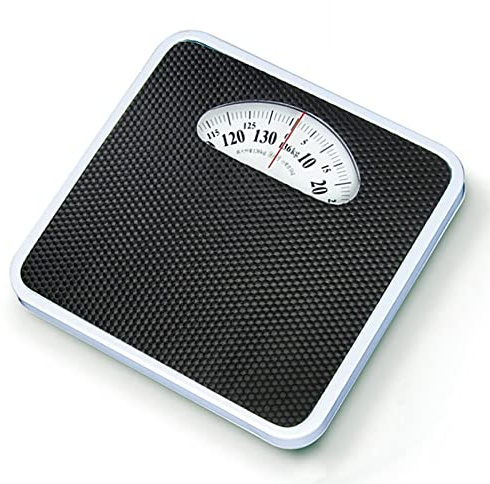 Báscula de baño para báscula de baño mecánica de peso corporal, tapete texturizado negro con plataforma de metal duradera, fácil de limpiar, con medidas fáciles de leer, capacidad de 136 kg (color: n