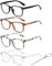 AWAVM 4 paires de lunettes Lunettes Loupe avec Grossissement 0.5 pour Femme - Lunettes de Lecture (Anti Lumiere Bleue) - Monture Ronde Branches Leger