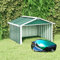 Myheimly Rasenmäher Garage 92x97x63 cm Verzinkter Stahl Grün Rasenroboter Mähroboter Dach Überdachung Unterstand Sonnenschutz Mährobotergarage