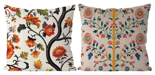 Coussin Exterieur Succursales Housse de Coussin Lot de 2 Simplicité Coussins Canape Taie Oreiller 45x45 Doux Carré Housse de Canapé Coussins d'extérieur pour Decoration Chambre,Canapé,Chaise T4-627