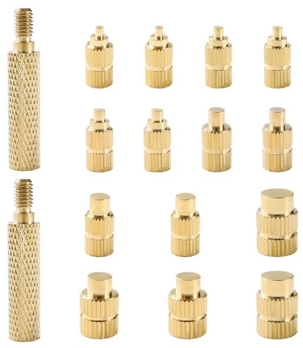 YIXISI 16 Pezzi M2 M2.5 M3 M4 M5 M6 M8 Kit di Inserti Saldatore, Filettatura Punte Saldatura Inserto Filettato, per Stampate 3D Inserti Filettati