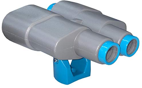 Generisch Jumelles XXL pour enfants Jumelles jouets pour maison d'arbre et tour de jeu, accessoires de cadre d'escalade, pivotantes, résistantes aux intempéries, avec fixation, gris/turquoise
