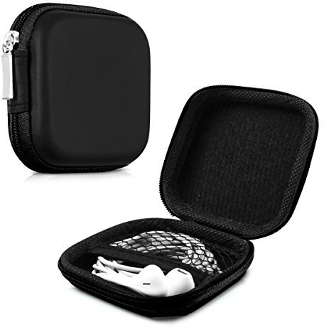kwmobile Funda Protectora rígida Compatible con Auriculares In-Ear - Estuche Protector Duro para audífonos en Negro