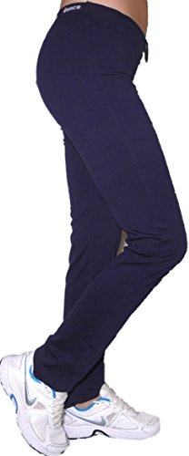 Fantasy Pantajazz Pantaloni Vita Alta Dritti Sigaretta Sportivi Fitness Danza Palestra Pilates Walking Cotone Elasticizzato Donna (3XL 52 IT, Blu)