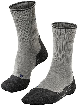 FALKE Herren Wandersocken TK2 Explore Wool Silk M So Wolle Funktionsmaterial antiblasen dick 1 Paar, Grau Light Grey 3400, 42-43